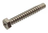 Self tapping screw hexagon head pozidriv cross recessed with pilot end - stainless steel a2 inox a2