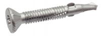 Six lobes countersunk head serrated self-drilling screw with winglets point 5 - steel and stainless steel a2 inox a2