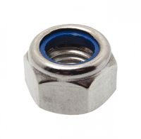 Ecrou frein hexagonal à bague nylon lubrifié inox a2 - din 985