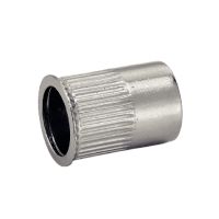 Ecrou à sertir cylindrique cranté tête fine affleurante inox a2
