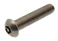 Metric thread security screw button head six lobes recess with pin - stainless steel a2 inox a2