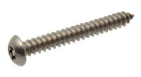 Self tapping security screw button head six lobes - recess with pin - stainless steel a2 inox a2