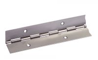 Piano hinge rolled knuckle drilled countersunk - stainless steel 304 inox 304