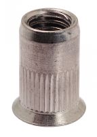 Countersunk head knurled rivet nut - stainless steel a4 inox a4