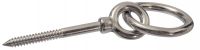 Ring eye bolt with wood thread - stainless steel