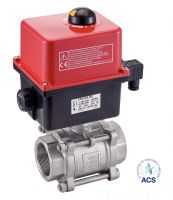 Vanne 3 pi&egrave;ces F/F avec actionneur &eacute;lectrique IP68