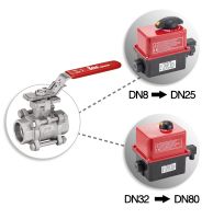 Vanne 3 pi&egrave;ces SW avec actionneur &eacute;lectrique IP68
