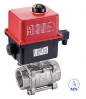 Vanne 3 pi&egrave;ces F/F avec actionneur &eacute;lectrique IP68