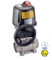 Vanne à boule 3 pièces SW avec actionneur électrique ATEX IP68 Failsafe