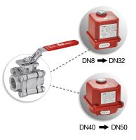Vanne 3 pièces F/F avec actionneur électrique IP65