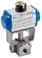 Vanne HP 3 voies F/F/F - vérin pneumatique alu