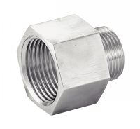 FEMALE / MALE REDUCER - STAINLESS STEEL 316L FEMELLE GAZ CYLINDRIQUE / MÂLE GAZ CONIQUE ( OU NPT / NPT) Inox 316L usiné (Model : 5238)