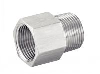 ADAPTATEUR FEMELLE ISO 7-1 / MÂLE ISO 7-1 GAZ CYLINDRIQUE / GAZ CONIQUE (OU NPT / NPT) Inox 316L usiné (Modèle : 5243)