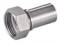 FEMALE BSP THREADED COUPLING, WITH SMOOTH HOSE SHANK AND COLLAR - STAINLESS STEEL 316 Inox 316 (Model : 5553)