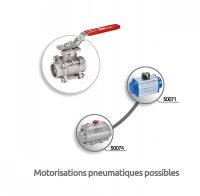 Vanne 3 pièces à souder SW avec platine ISO - motorisations pneumatiques