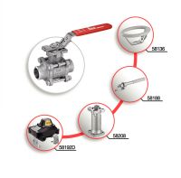 Vanne 3 pièces à souder BW avec platine ISO - accessoires associés