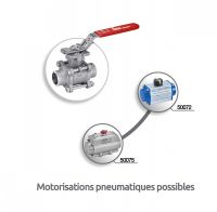 Vanne 3 pièces à souder BW avec platine ISO - motorisations pneumatiques