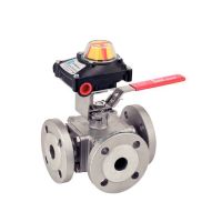 Vanne 3 voies à brides avec détection de position - Passage en T