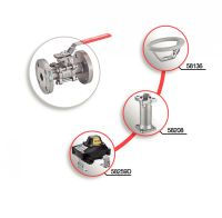 Vanne 3 pièces à brides avec platine ISO - accessoires associés