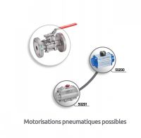 Vanne 3 pièces à brides avec platine ISO - motorisations pneumatiques