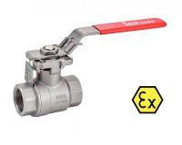 2 PIECES ATEX BALL VALVE WITH ISO MOUNTING PAD - FEMALE / FEMALE BSP - FULL BORE - LOCKABLE HANDLE - STAINLESS STEEL 316 1000 LBS / PN63 - PASSAGE INTÉGRAL - POIGNÉE CADENASSABLE Inox 316 (Model : 58308)