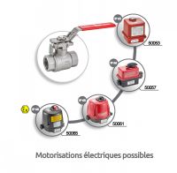 Vanne 2 pièces ATEX femelle / femelle Gaz - motorisations électriques