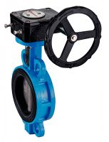 BUTTERFLY VALVE WITH LOCATING HOLES AND HANDWEEL GEAR REDUCER - GJS500-7 CAST IRON BODY - CF8M STAINLESS STEEL BUTTERFLY - FKM GASKET CORPS FONTE GJS500-7 - PAPILLON INOX CF8M - JOINT FKM (Model : 58413V)