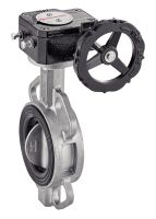 BUTTERFLY VALVE WITH LOCATING HOLES AND HANDWEEL GEAR REDUCER - CF8M STAINLESS STEEL BODY AND BUTTERFLY - NBR GASKET CORPS ET PAPILLON INOX CF8M - JOINT NBR (Model : 58422V)