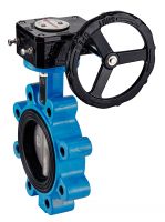 BUTTERFLY VALVE WITH THREADED HOLES AND HANDWEEL GEAR REDUCER - GJS500-7 CAST IRON BODY - CF8M STAINLESS STEEL BUTTERFLY - NBR GASKET CORPS FONTE GJS500-7 - PAPILLON INOX CF8M - JOINT NBR (Model : 58452V)