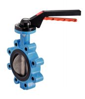 BUTTERFLY VALVE WITH THREADED HOLES - GJS500-7 CAST IRON BODY - CF8M STAINLESS STEEL BUTTERFLY - FKM GASKET CORPS FONTE GJS500-7 - PAPILLON INOX CF8M - JOINT FKM (Model : 58453)