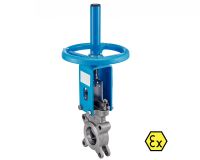 VANNE À GUILLOTINE PN10 CORPS INOX CF8M ET PELLE INOX 316 - SIÈGE EPDM (Modèle : 58481)