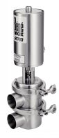 PNEUMATIC SEAT VALVE, 3 WAYS (L / L SHAPE) - STAINLESS STEEL 316L Inox 316L (Model : 61334)