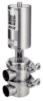 PNEUMATIC SEAT VALVE, 5 WAYS (T / T SHAPE) - STAINLESS STEEL 316L Inox 316L (Model : 61335)