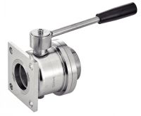 TWO WAYS BALL VALVE, SQUARE FLANGE WITH ROUND HOLES / MALE END - STAINLESS STEEL 316L Inox 316L (Model : 64376)