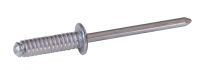 Grooved rivet flat head - aluminium body, zinc plated steel mandrel alu/acier