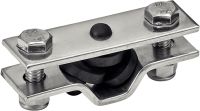 Two screws hexagonal pipe holder with epdm grommets- stainless steel 304 (Photo #2)