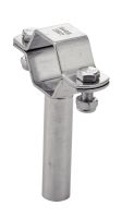 TWO SCREWS HEXAGONAL PIPE HOLDER WITH ROD - STAINLESS STEEL 304 Inox 304 (Model : 72140)