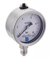 STAINLESS STEEL PRESSURE GAUGE - FILLABLE - LOWER MOUNT MALE STAINLESS STEEL 316L BSPP CONNECTION RACCORD INOX 316L MÂLE BSPP/NPT VERTICAL (Model : 7315)