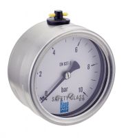 STAINLESS STEEL PRESSURE GAUGE - FILLABLE - BACK MOUNT MALE STAINLESS STEEL 316L BSPP CONNECTION RACCORD INOX 316L MÂLE BSPP/NPT AXIAL (Model : 7317)