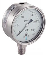 MANOMÈTRE SEC TOUT INOX À CAPSULE POUR FAIBLE PRESSION RACCORD INOX 316L MÂLE BSPP VERTICAL (Modèle : 7326)