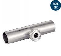 Welding tee - short and reduced clamp sleeve - stainless steel 316l