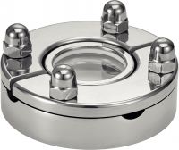 Flat sight glass with tank flange - stainless steel 316l