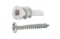 Self drilling anchor for plasterboard (with screw) - plastic