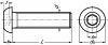 VIS A TETE CYLINDRIQUE BOMBEE PLATE SIX PANS CREUX - INOX A2 - ISO 7380 - Schéma