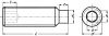 VIS SANS TETE SIX PANS CREUX BOUT TETON - INOX A2 - ISO 4028 (DIN 915) - Schéma