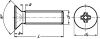 VIS A TETE FRAISEE CRUCIFORME "PHILLIPS" - INOX A2 - DIN 965 - ISO 7046 - Schéma