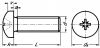 VIS A TETE CYLINDRIQUE BOMBEE CRUCIFORME  "POZIDRIV" - INOX A2 - DIN 7985 - ISO 7045 - Schéma