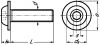 VIS A TETE CYLINDRIQUE BOMBEE A EMBASE SIX PANS CREUX - INOX A2 - ISO 7380-2 - Schéma