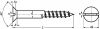 Slotted countersunk head wood screw - stainless steel a2 - din 97 inox a2 - din 97 (Schema)