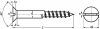 Vis à bois tête fraisée fendue inox a2 - din 97 (Schéma)